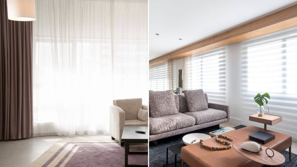 Diferença entre cortinas e persianas